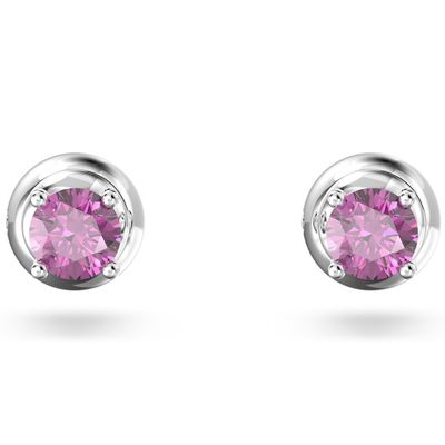 Swarovski 5639135 Oorknoppen Stilla Round zilverkleurig-paars 4 x 4 mm