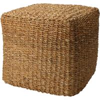 Poef Nature - vierkant - gevlochten zeegras - D40 x H40 cm - bijzet stoeltjes
