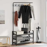 Kapstok met plank Grijs sonoma 95 x 34 x 184 cm Bewerkt hout
