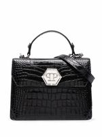 Philipp Plein sac à main médium à plaque logo - Noir