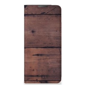 Motorola Moto E20 Book Wallet Case Old Wood