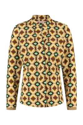 Moon retro blouse - offwhite/mustard - 07036