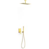 Regendouche set Tres Slim | Inbouw | Mengkraan | 2-weg | Vierkant | 24k Goud glans