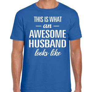 Awesome Husband / echtgenoot cadeau t-shirt blauw voor heren 2XL  -