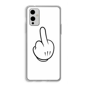 Middle finger white: OnePlus 9 Transparant Hoesje