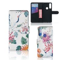 Alcatel 1S 2020 | Telefoonhoesje | Met pasjeshouder | Bird Flowers