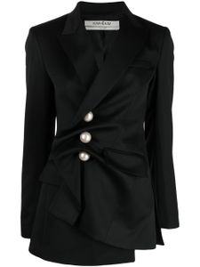 Kimhekim blazer boutonné à design asymétrique - Noir