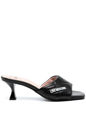 Love Moschino mules en cuir matelassé 50 mm - Noir