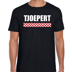 Tjoepert met vlag Brabant t-shirts Brabants dialect zwart voor heren