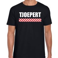 Tjoepert met vlag Brabant t-shirts Brabants dialect zwart voor heren