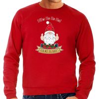 Foute Kersttrui/sweater voor heren - Kado Gnoom - rood - Kerst kabouter