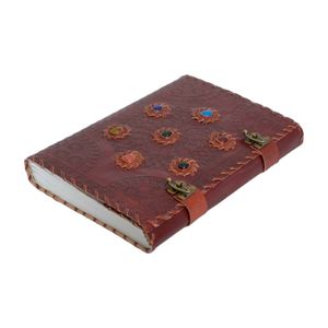 Spiritueel Notitieboek Leer - 7 Chakra&apos;s Cirkel (A4-formaat) - Handgemaakt