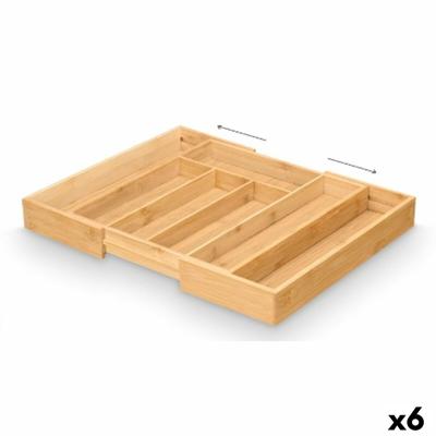 Bestekorganizer Kinvara Natuurlijk Bamboe 47,5 x 5 x 36 cm Opvouwbaar (6 Stuks)