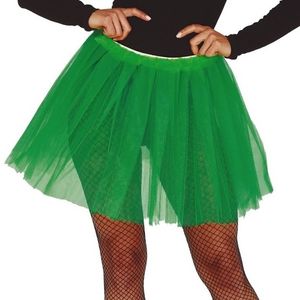 Halloween Korte tule onderrok groen 40 cm voor dames - Verkleedattributen