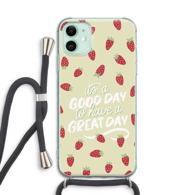 Don't forget to have a great day: iPhone 11 Transparant Hoesje met koord