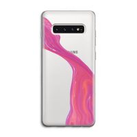 Paarse stroom: Samsung Galaxy S10 4G Transparant Hoesje