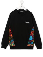 Versace Kids sweat en coton à patch logo - Noir