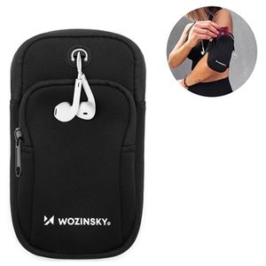 Wozinsky Universele Dual Pocket Sports Armband voor Smartphones - Zwart