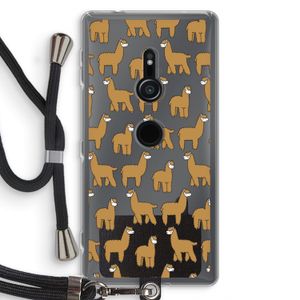 Alpacas: Sony Xperia XZ2 Transparant Hoesje met koord