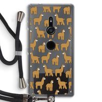 Alpacas: Sony Xperia XZ2 Transparant Hoesje met koord