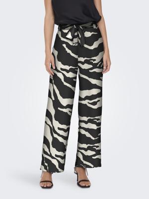 Only Onlnova Life Vis Palazzo Pant Aop Broek Black 644 Refined Zebra