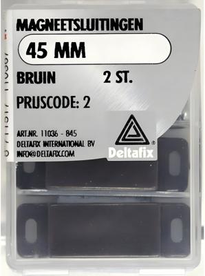 Magneetsluiting 45mm bruin 2st - Deltafix