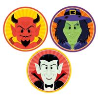 Halloween onderzetters - 30x stuks - horror duivel / heks / vampier - karton
