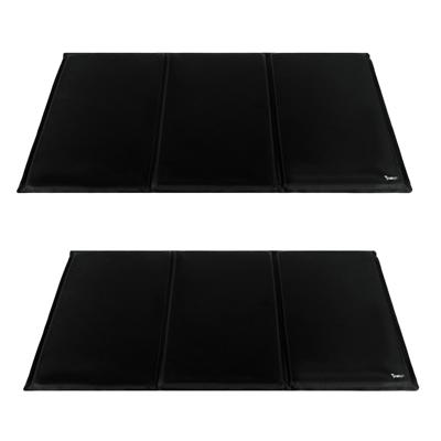 Purlov koelmat voor huisdieren - 2x - 88 x 50 cm - zwart - opvouwbaar - verkoelend