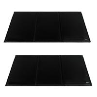 Purlov koelmat voor huisdieren - 2x - 88 x 50 cm - zwart - opvouwbaar - verkoelend