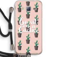 Cactus quote: Samsung Galaxy J3 (2016) Transparant Hoesje met koord