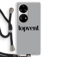 Topvent Grijs Zwart: Huawei P50 Pro Transparant Hoesje met koord