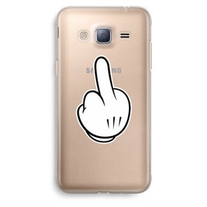 Middle finger black: Samsung Galaxy J3 (2016) Transparant Hoesje