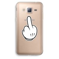 Middle finger black: Samsung Galaxy J3 (2016) Transparant Hoesje