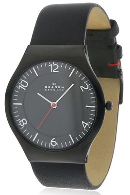Horlogeband Skagen SKW6113 Leder Zwart 22mm