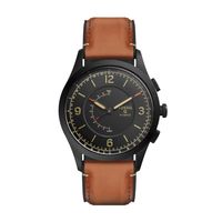 Horlogeband Fossil FTW1206 Leder Bruin 22mm