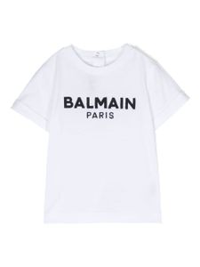 Balmain Kids t-shirt en coton à logo brodé - Blanc