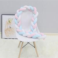 2M pure kleur weven knoop voor baby kamer decor wieg beschermer pasgeboren baby bed bumper beddengoed accessoires (wit roze blauw) 2M pure kleur weven knoop voor baby kamer decor wieg beschermer pasgeboren baby bed bumper beddengoed accessoires (wit roze blauw)