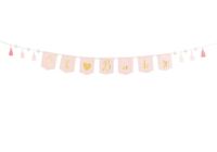 Roze Geboorte Banner &apos;Oh Baby&apos; Met Tassels (2,5m) - thumbnail