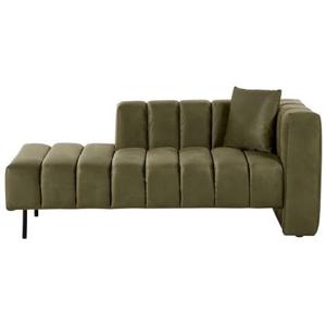 Beliani - LANNILS - Chaise longue - Groen - Rechtszijdig - Fluweel