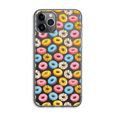 Pink donuts: iPhone 11 Pro Max Transparant Hoesje