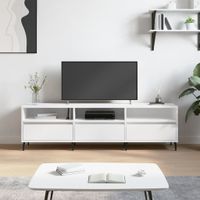 Tv-meubel 150x30x44,5 cm bewerkt hout wit - thumbnail
