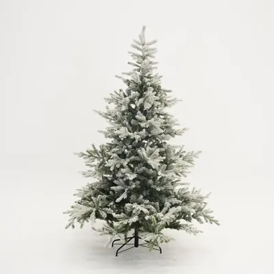 Kunstkerstboom Grandis Fir Snowy 210 cm Hoog Groen Wit Everlands