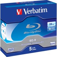 Verbatim, BD-R Single Layer 25GB 6x White Blue Surface Hard Coat Verbatim, BD-R Single Layer 25GB 6x White Blue Surface Hard Coat