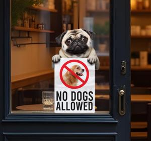 no dogs allowed sign funny etalage sticker
