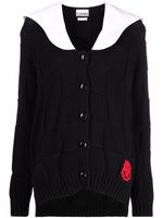 GANNI cardigan Smiley à col en popeline - Noir