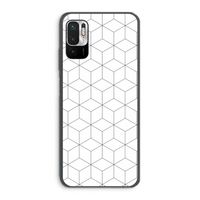Zwart-witte kubussen: Xiaomi Redmi Note 10 5G Transparant Hoesje