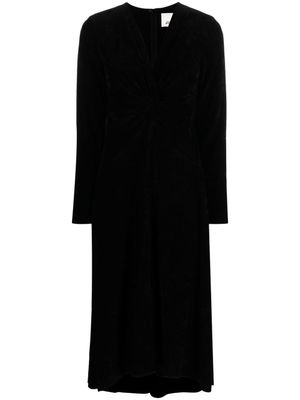 ISABEL MARANT robe mi-longue à col v - Noir