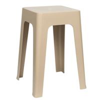 Home Deco Factory zit krukje/stoel - beige - D34 x H47 cm - Stapelbaar Home Deco Factory zit krukje/stoel - beige - D34 x H47 cm - Stapelbaar
