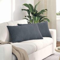 Sofa Kussens 2 pcs Donkergrijs 80 x 40 cm Katoen Stof
