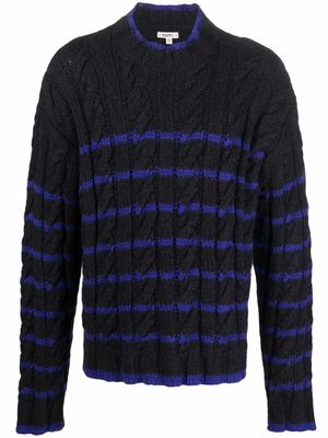 Phipps pull rayé en maille torsadée - Noir